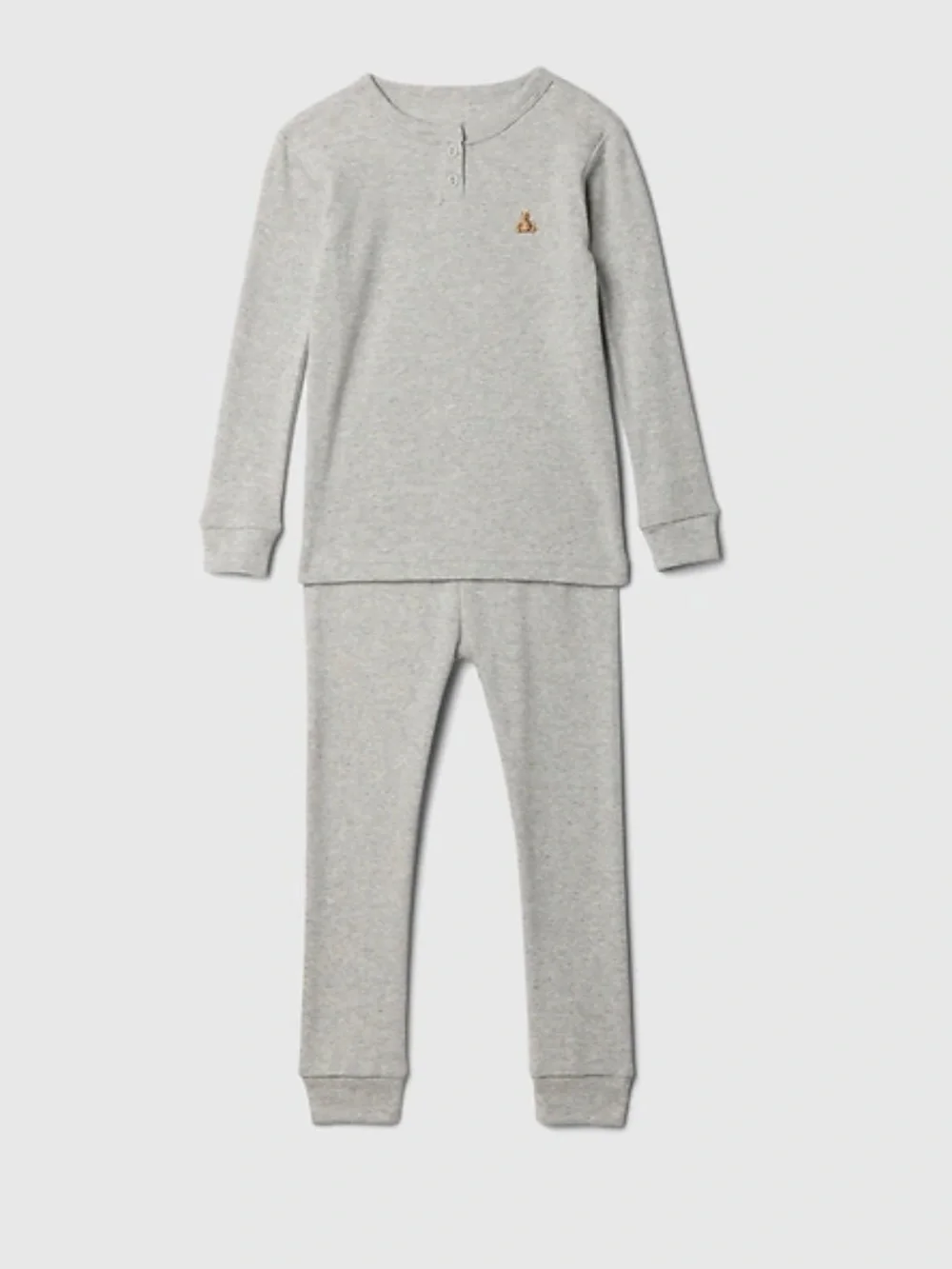 GAP BABY Light Gray Two-Piece Baby Pajama Set with Bear Accent 12-18 months
